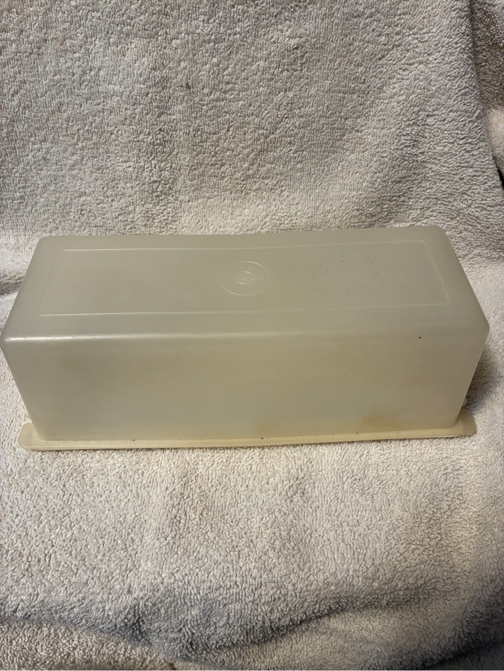 Vintage Tupperware Rectangular Cheese Keeper Translucent Ivory